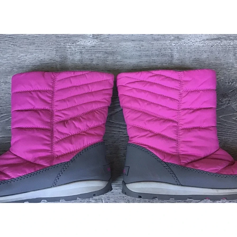 Sorel Youth Girls Size 7 Winter Snow Boots Big Kid Youth Pink/Gray NY1896-695